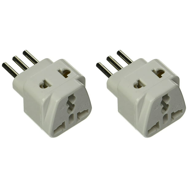 3 Pack CKITZE BA-10-3P Grounded Universal 2-in-1 Type D Plug Adapter 